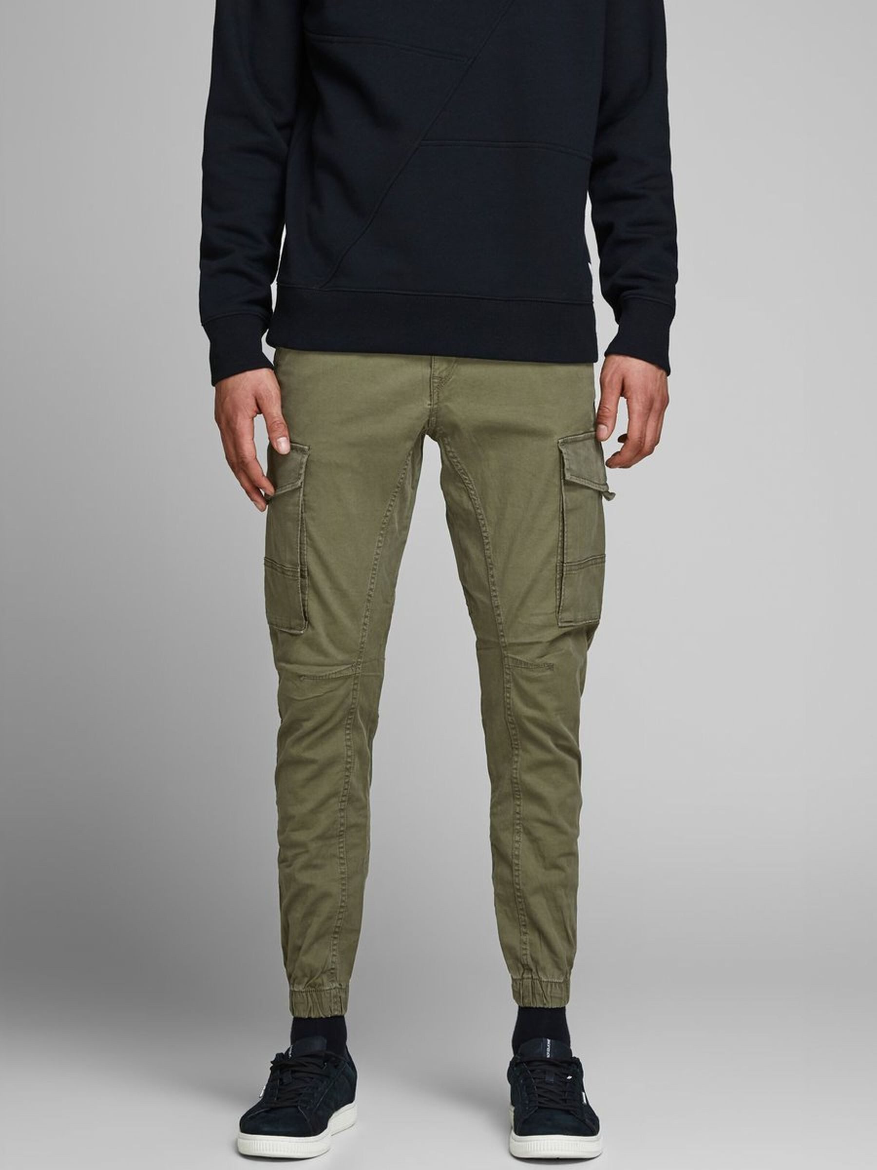 Jack & Jones Cargohose Cargo Pants PAUL FLAKE AKM 542 Twill Gummibund PAUL JJ FLAKE AKM 542