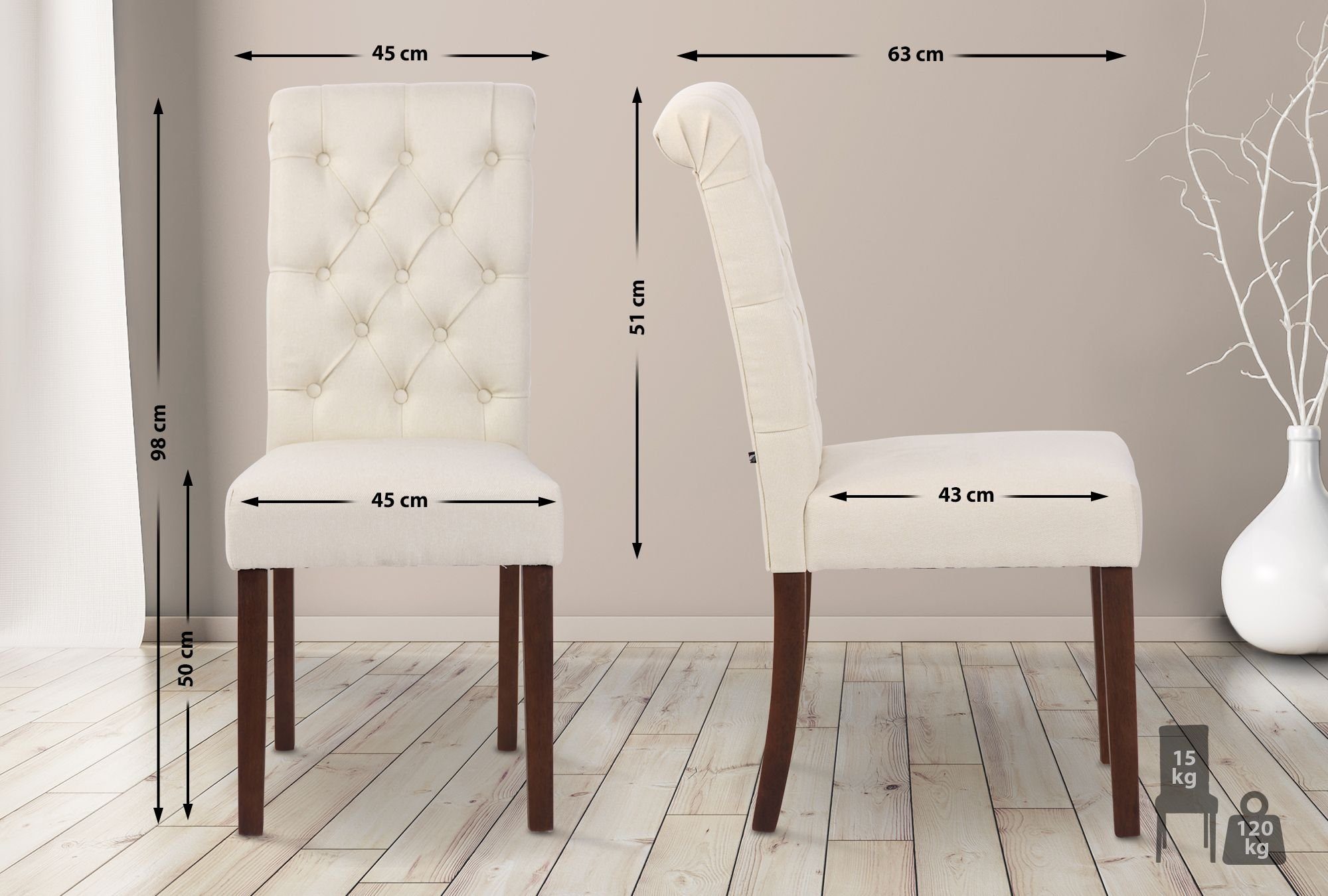CLP Esszimmerstuhl LISBURN (2er Set), mit günstig online kaufen
