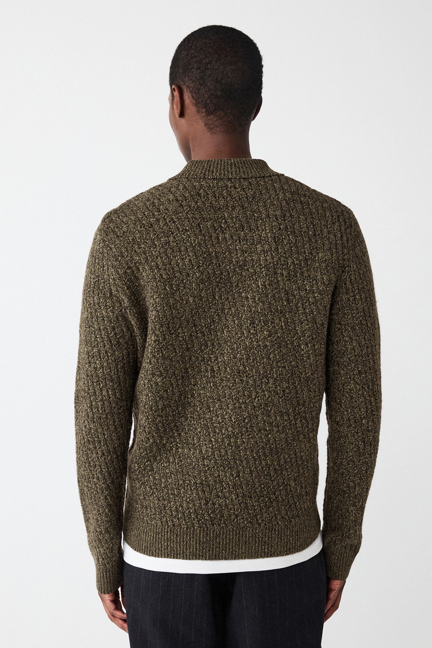 Next Strickjacke Strukturierter Regular Fit Pullover mit RV (1-tlg) günstig online kaufen