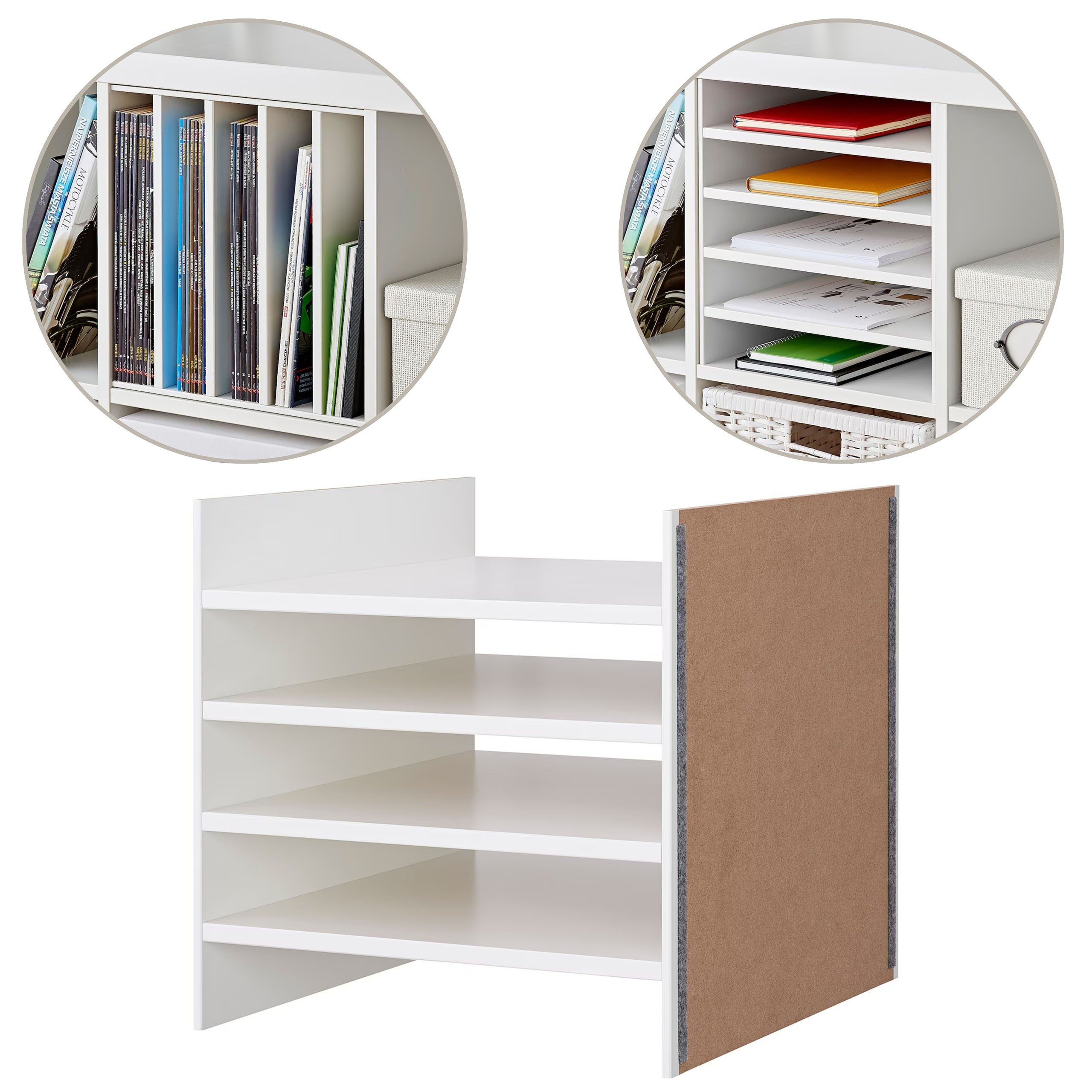 Sarcia.eu Regalelement KALLAX Einsatz mit 4 Böden 33x33 cm weiß