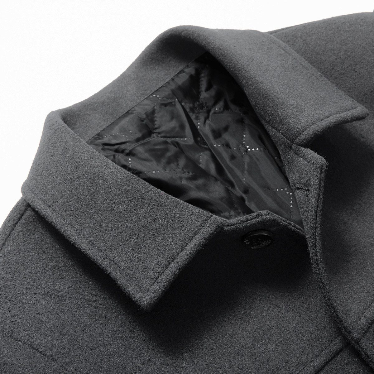 Allthemen Wollmantel Herren Kurzmantel Winter Winterjacke Slim Fit Wintermantel