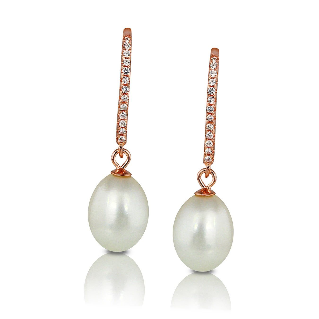 Schmuckset PartyPearl Damen Perlen-Ohrhänger rose