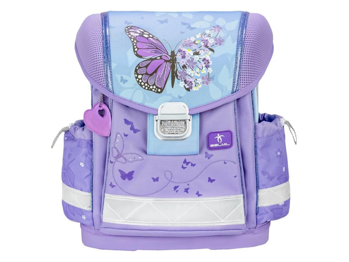 Belmil Schulranzen "Classy" 2026 Set 1. Klasse neue Designs, Schmetterlinge, 4tlg.,1. Klasse, Grundschule, Einschulung, Mädchen