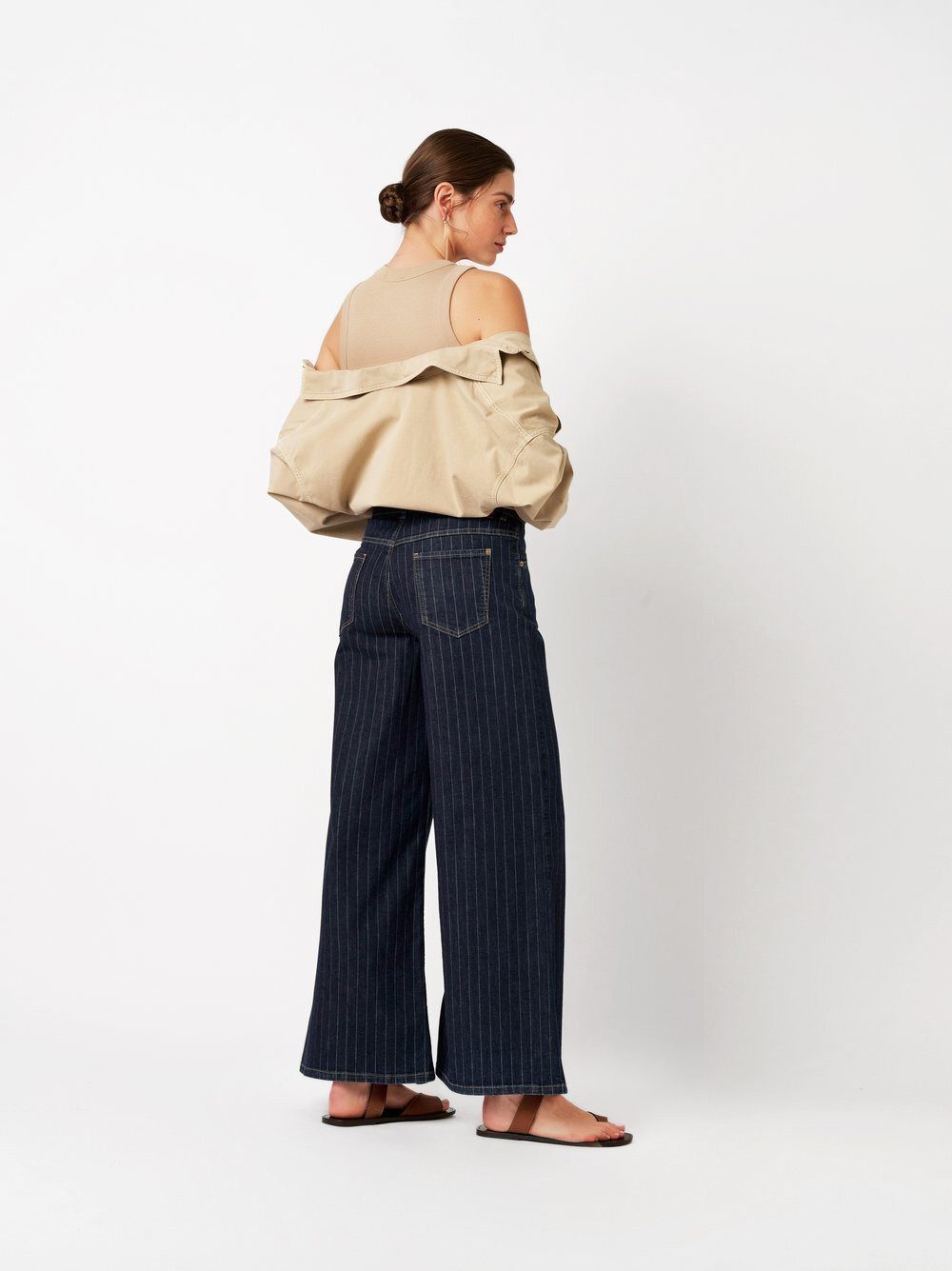ROSNER Loose-fit-Jeans Audrey Wide (1-tlg) aus gestreiftem Denim