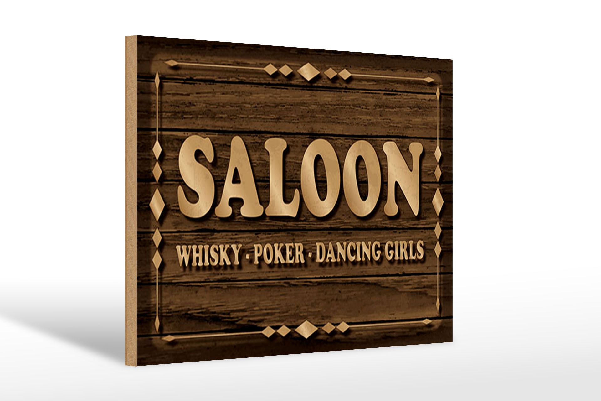 Holzbild Spruch 12x18 cm Saloon – Whiskey Poker