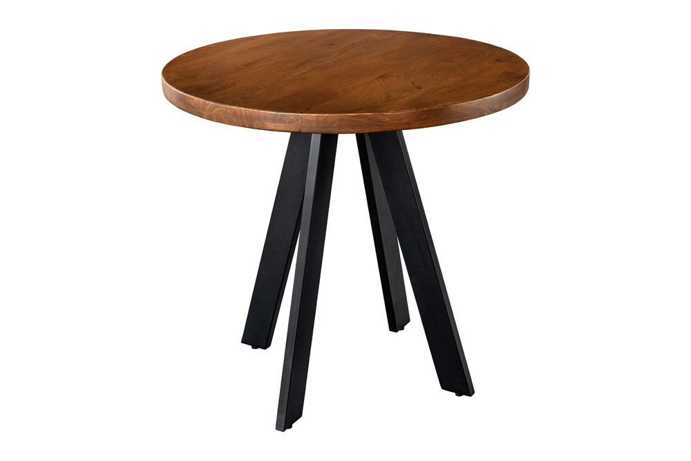 riess-ambiente Esstisch IRON CRAFT 80cm braun/schwarz - Mango-Massivholz, Metall, Lack, rund (Einzelartikel, 1-St), Industrial Design & bis zu 3 Personen - idea – Bild 2 von 5