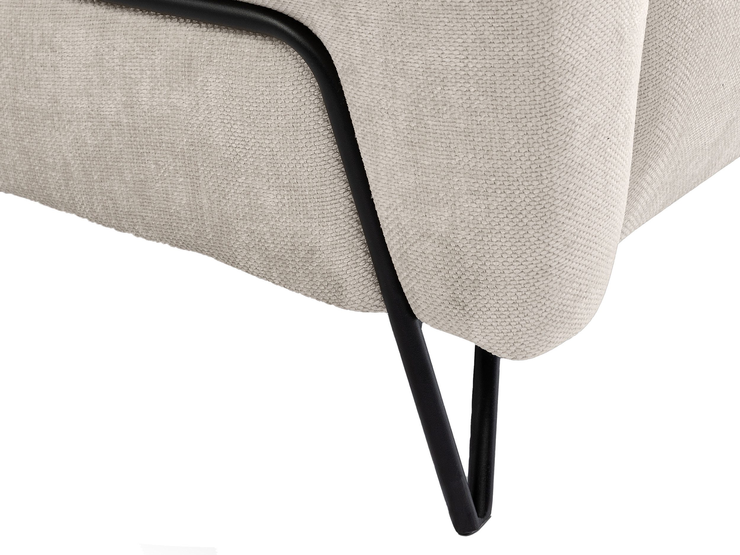 Beautysofa Sofa mit Metallbeine in Schwarz VOLARE, 3-Sitzer, viele Farbvarianten, ohne Schlaffunktion – Bild 4 von 5