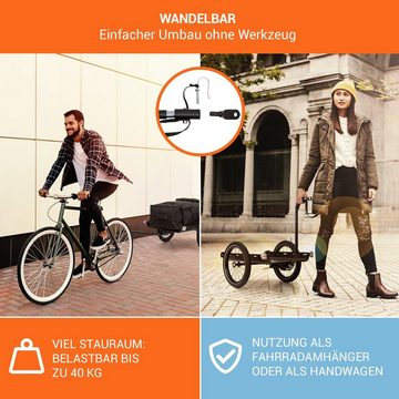 KLARFIT Fahrradkinderanhänger Companion Travel Lastenanhänger 40kg Fahrradanhänger