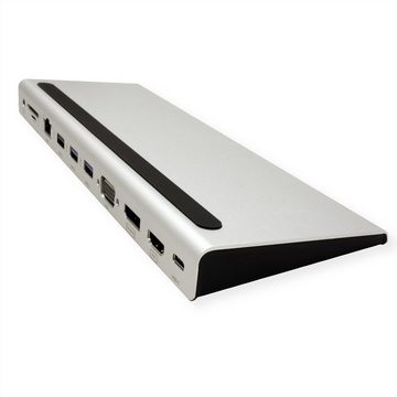 VALUE USB 3.2 Gen 2 Typ C Multiport Docking Station, 4K HDMI/DP, VGA Computer-Adapter USB Typ C (USB-C) Männlich (Stecker) zu HDMI Typ A Weiblich (Buchse), USB, Card Reader, PD, LAN, Audio