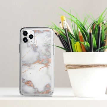 DeinDesign Handyhülle Gold Marmor Glitzer Look White and Golden Marble Look, Apple iPhone 11 Pro Silikon Hülle Bumper Case Handy Schutzhülle