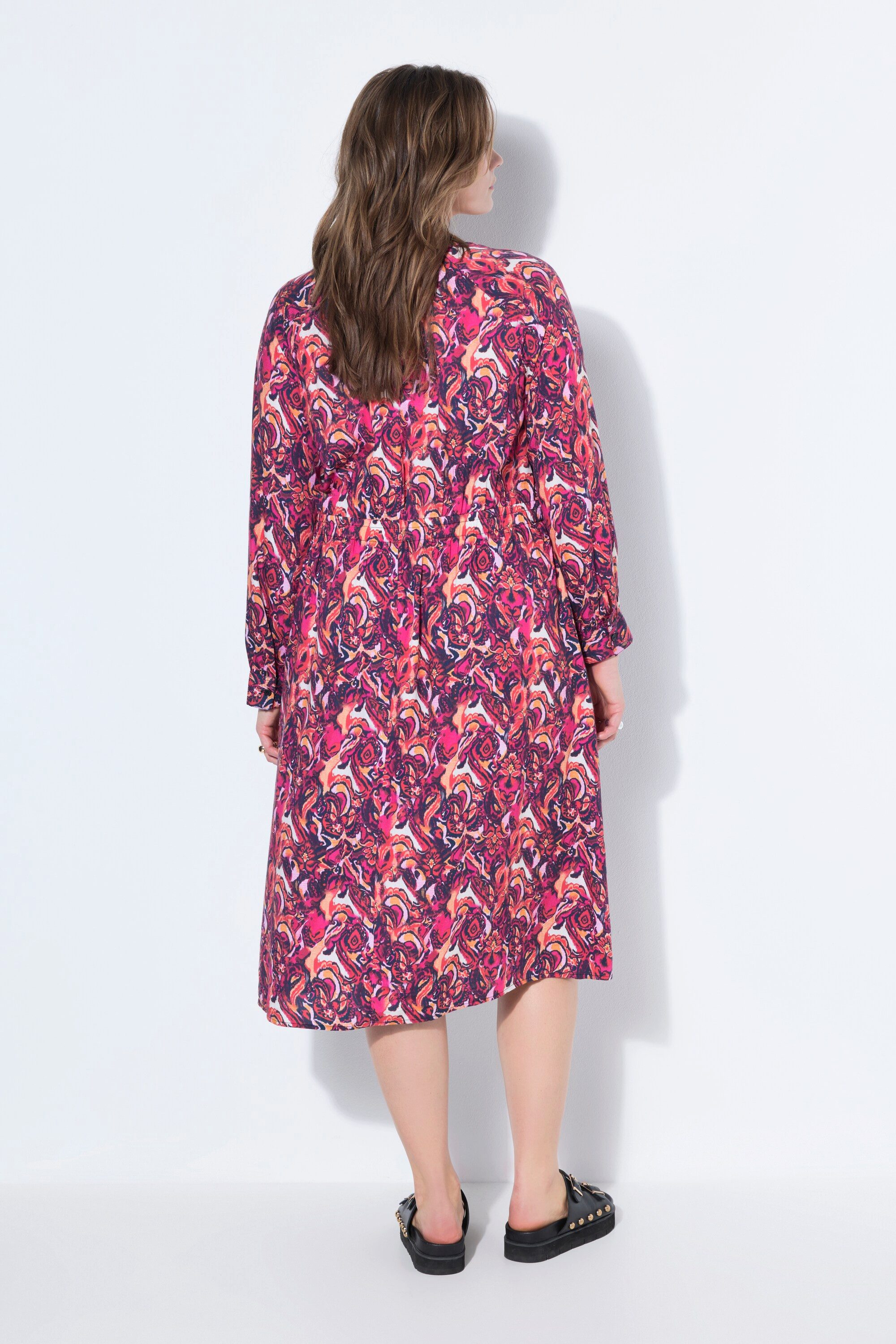Studio Untold Midikleid Midikleid Alloverprint Raglan-Langarm