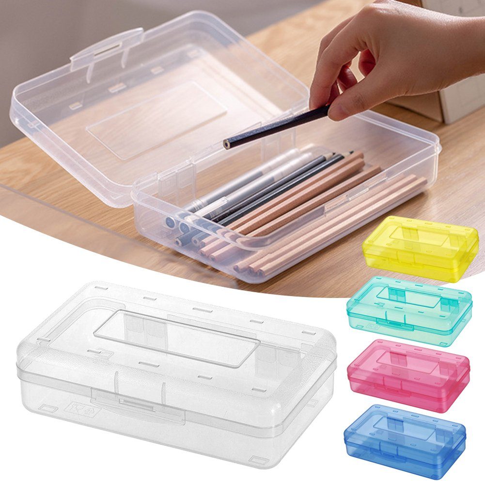 Blusmart gray Bleistifttasche Schöne Tragbare transparent Bleistiftbox, Federtasche, Federtasche Transparente/bunte
