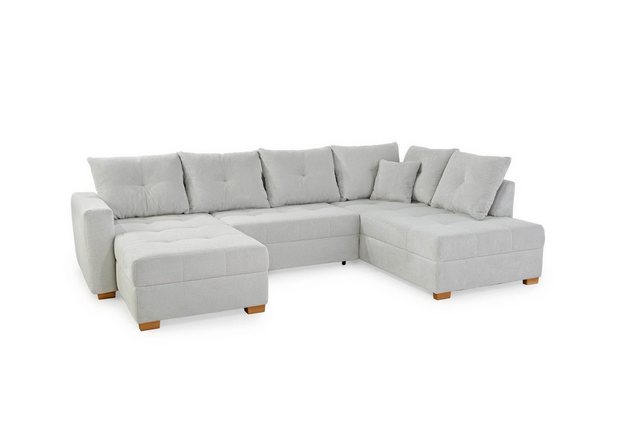 Wohnlandschaft Cord U-Form mit Schlaffunktion und Bettkasten variabel monti günstig online kaufen