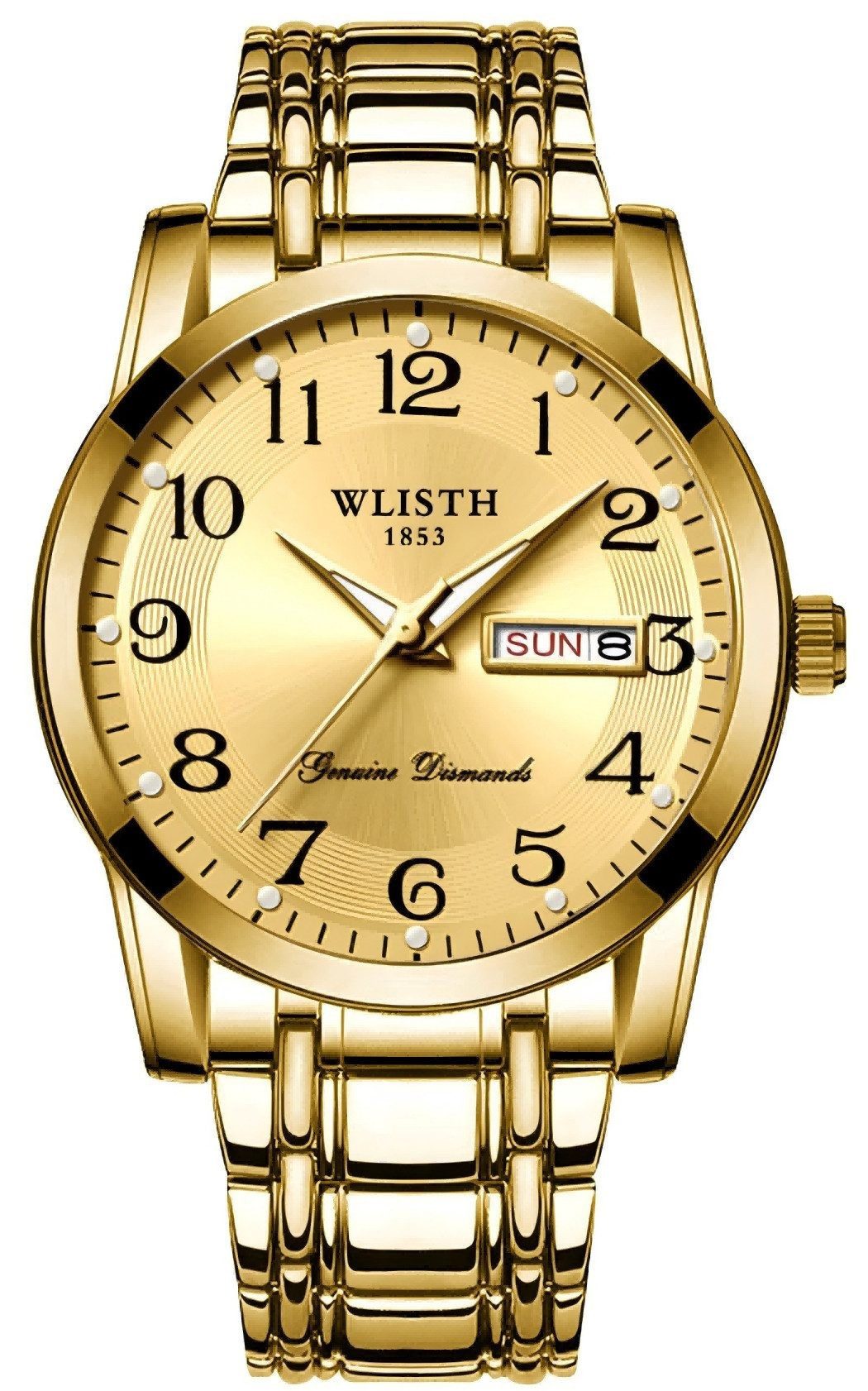 Fyrove Quarzuhr Herrenuhr mit Edelstahlarmband, (Multifunktionsuhr 40 mm mit Kalenderanzeige, Quarzwerk, 30 m spritzwassergeschützt, inkl), Bandkürzer & Uhrenbox