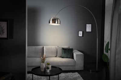 riess-ambiente Bogenlampe »LOUNGE DEAL 170-210cm chrom gebürstet«, Wohnzimmer · Metall · verstellbar · Modern Design