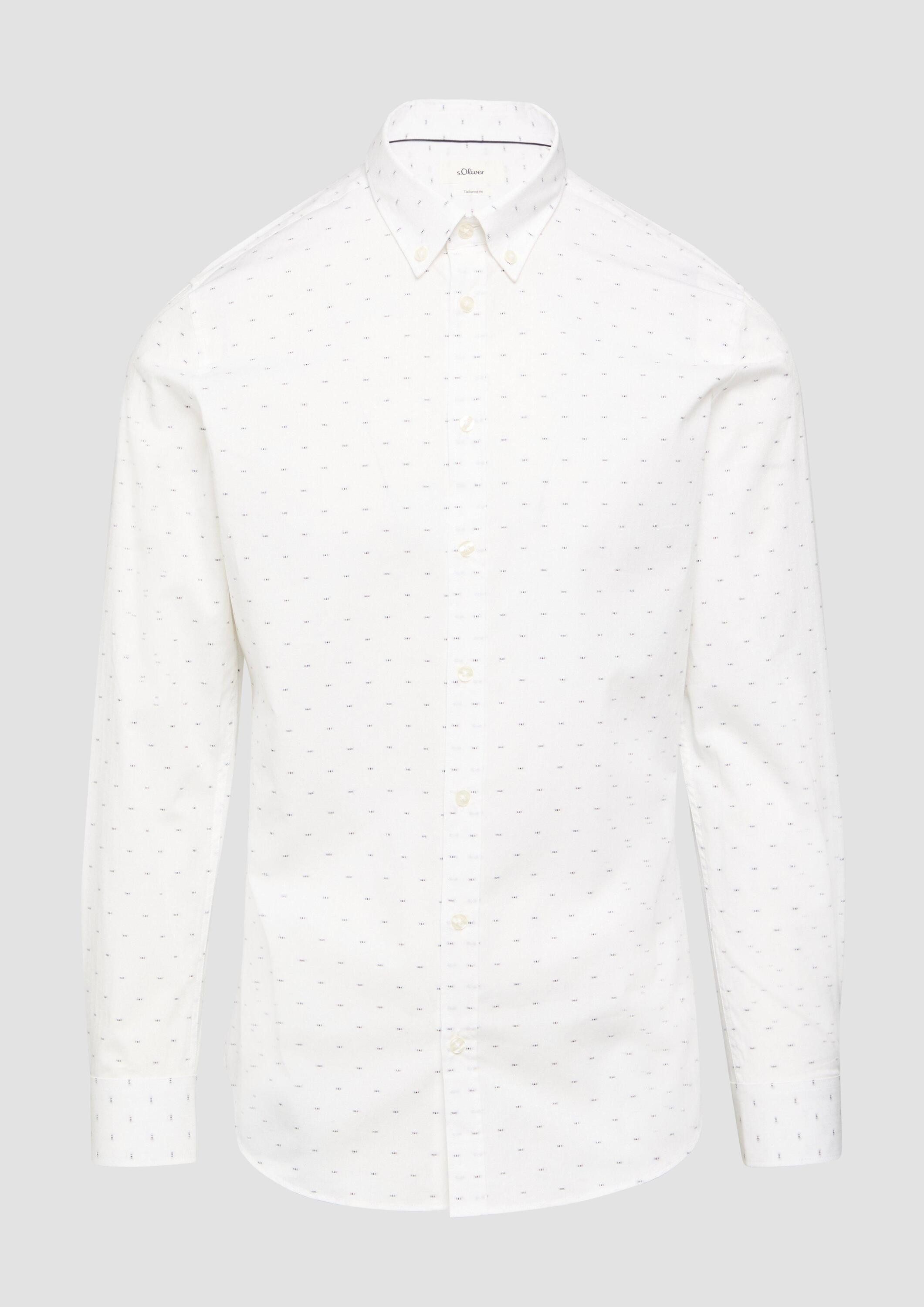 s.Oliver Langarmhemd Hemd Tailored Fit: Button-Down-Hemd aus Baumwollstretch