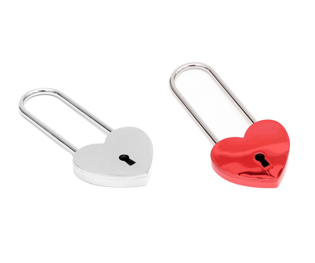 Brillibrum Vorhängeschloss Liebesschloss Herz Rot Silber Vorhängeschloss Schloss Liebe