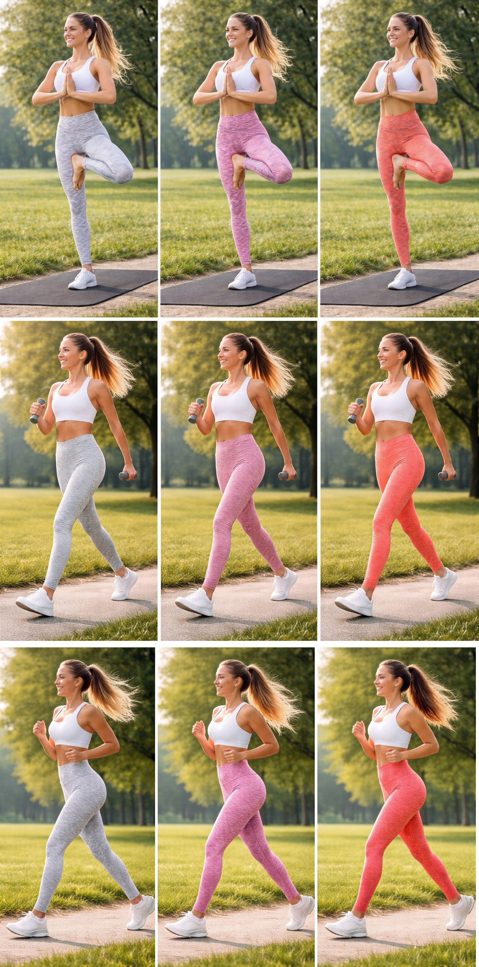 Antonio Leggings Gym Sport Leggings Damen Elastisch & Figurbetont Grau Gr. S-M 23099 – Bild 2 von 2
