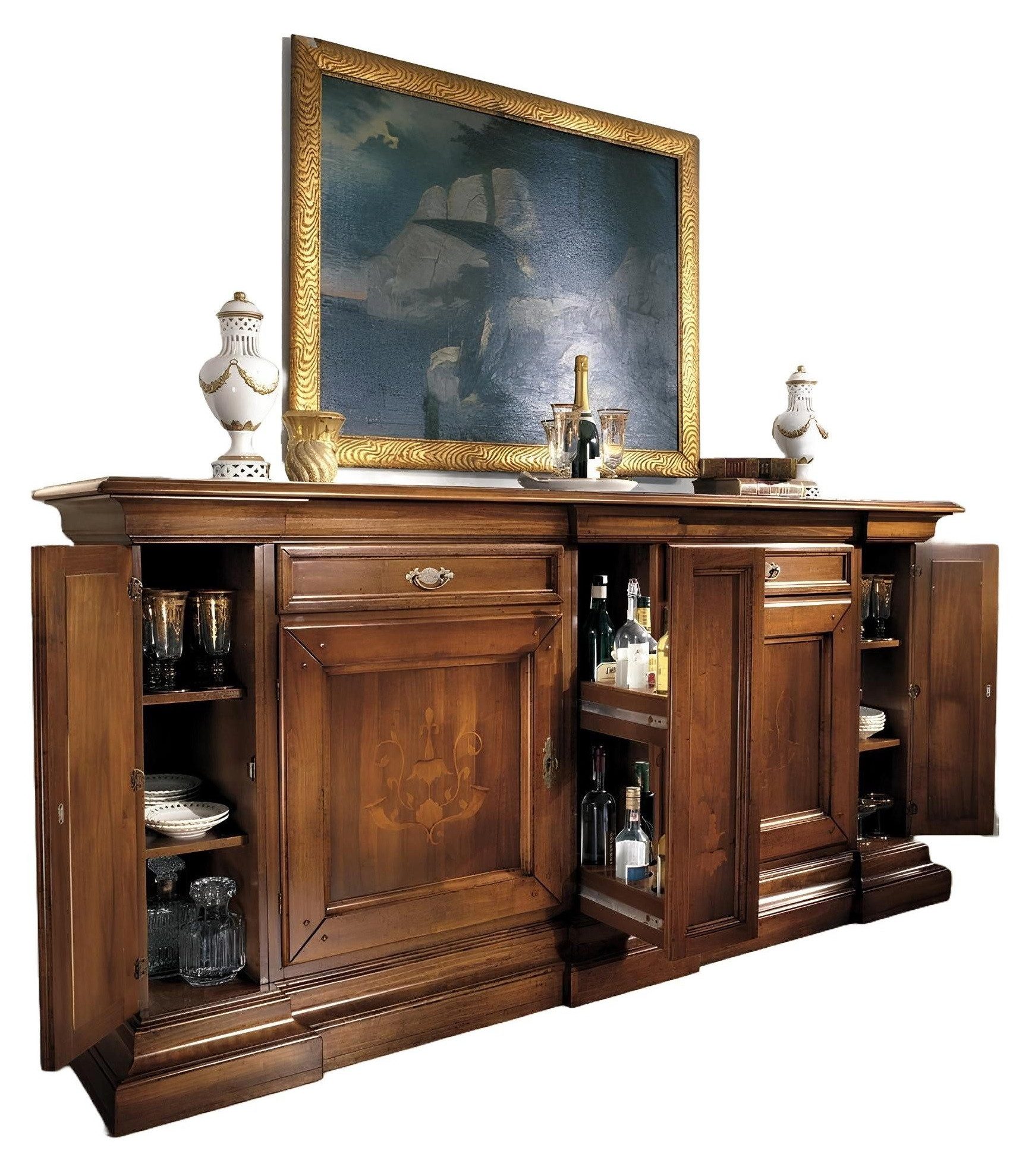 Xlmoebel Kommode Italienisches Möbelstück Sideboard aus Massivholz in klassischem Stil (Kommode), Hergestellt in Italy