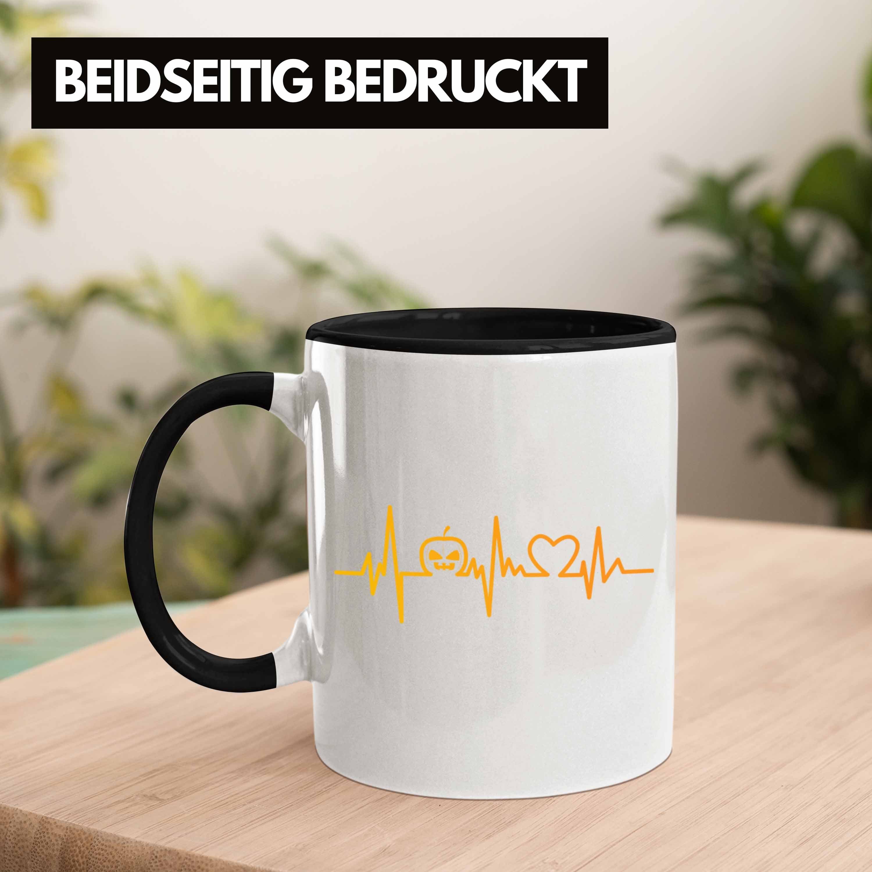 Tasse Schwarz Kürbis Tasse Becher Skelet Halloween Dekoration Dabbing Trendation