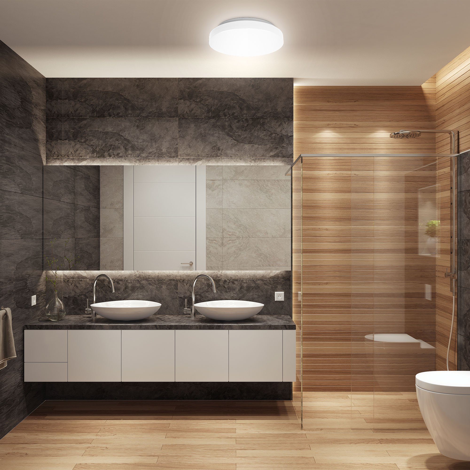 B.K.Licht LED Deckenleuchte BK_DB1296 LED Bad-Deckenleuchte, Ø28,8cm, IP44- günstig online kaufen