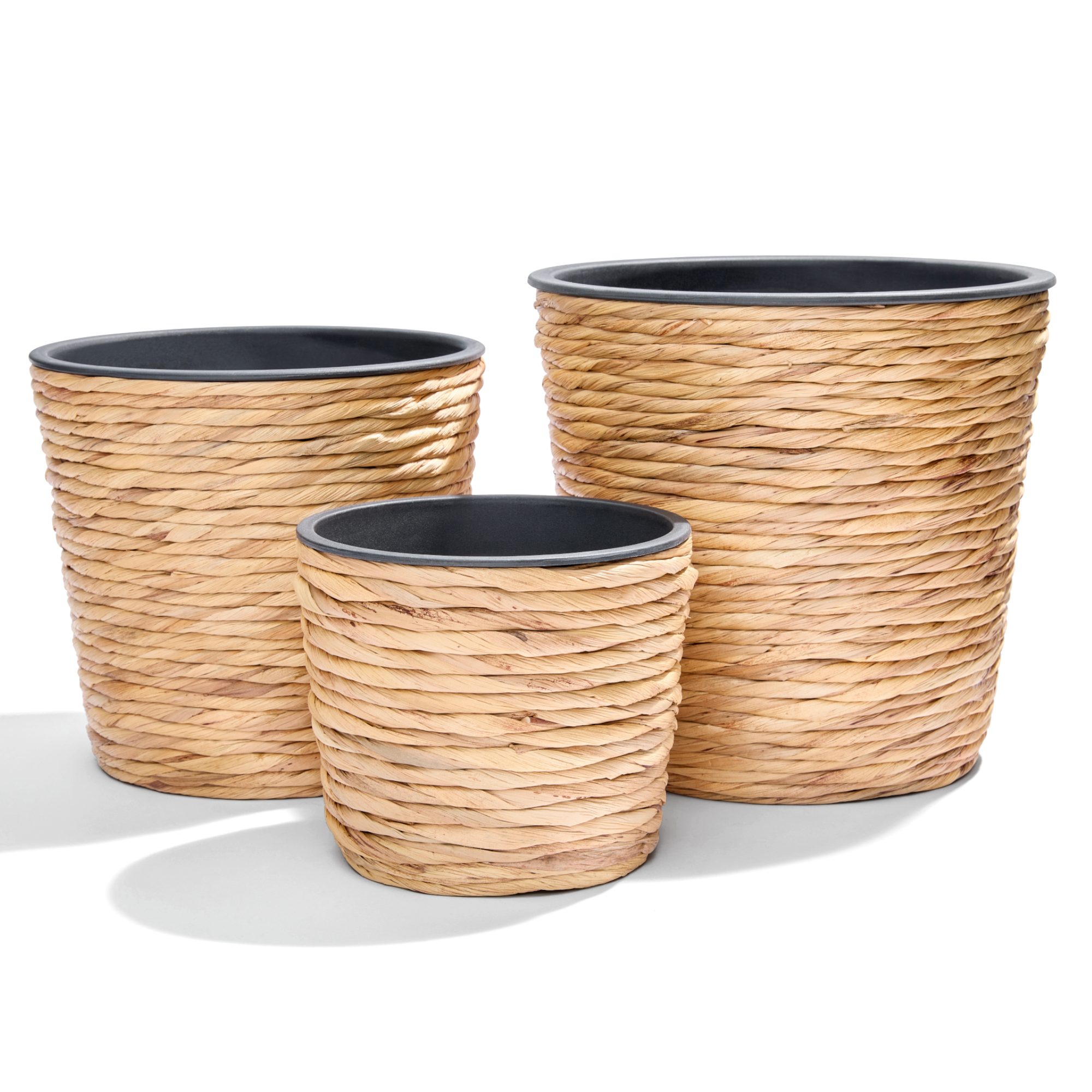 INtrenDU Blumentopf Seegras Set 3-teilig 30x28, 25x24, 20x17 cm