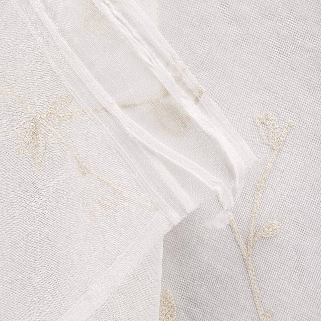 Woltu Gardine (2 St), halbtransparent, transparent Stickerei mit Kräuselban günstig online kaufen