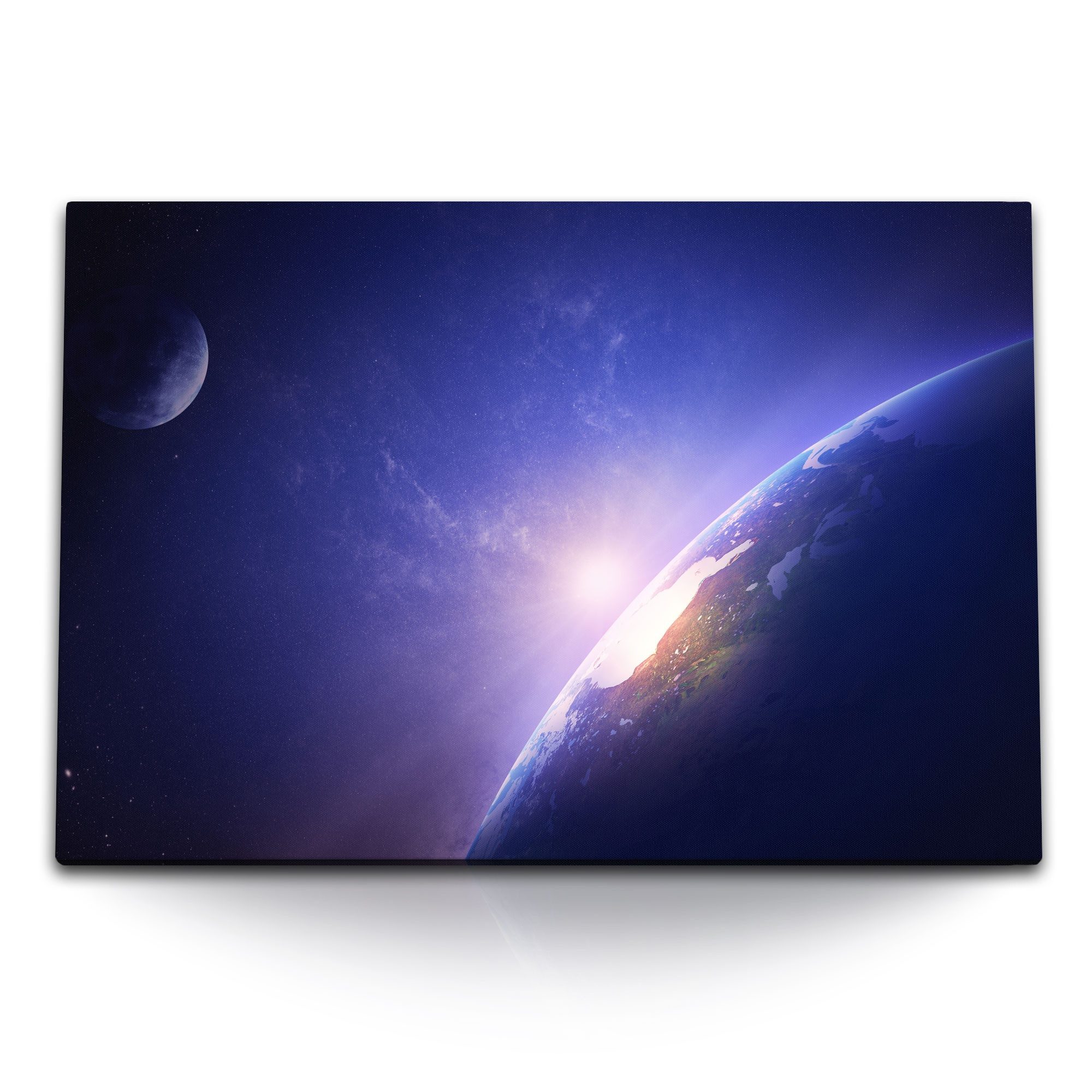 Leinwandbild 120x80cm Wandbild auf Leinwand Plant Erde Mond Weltall Sonne Weltraum