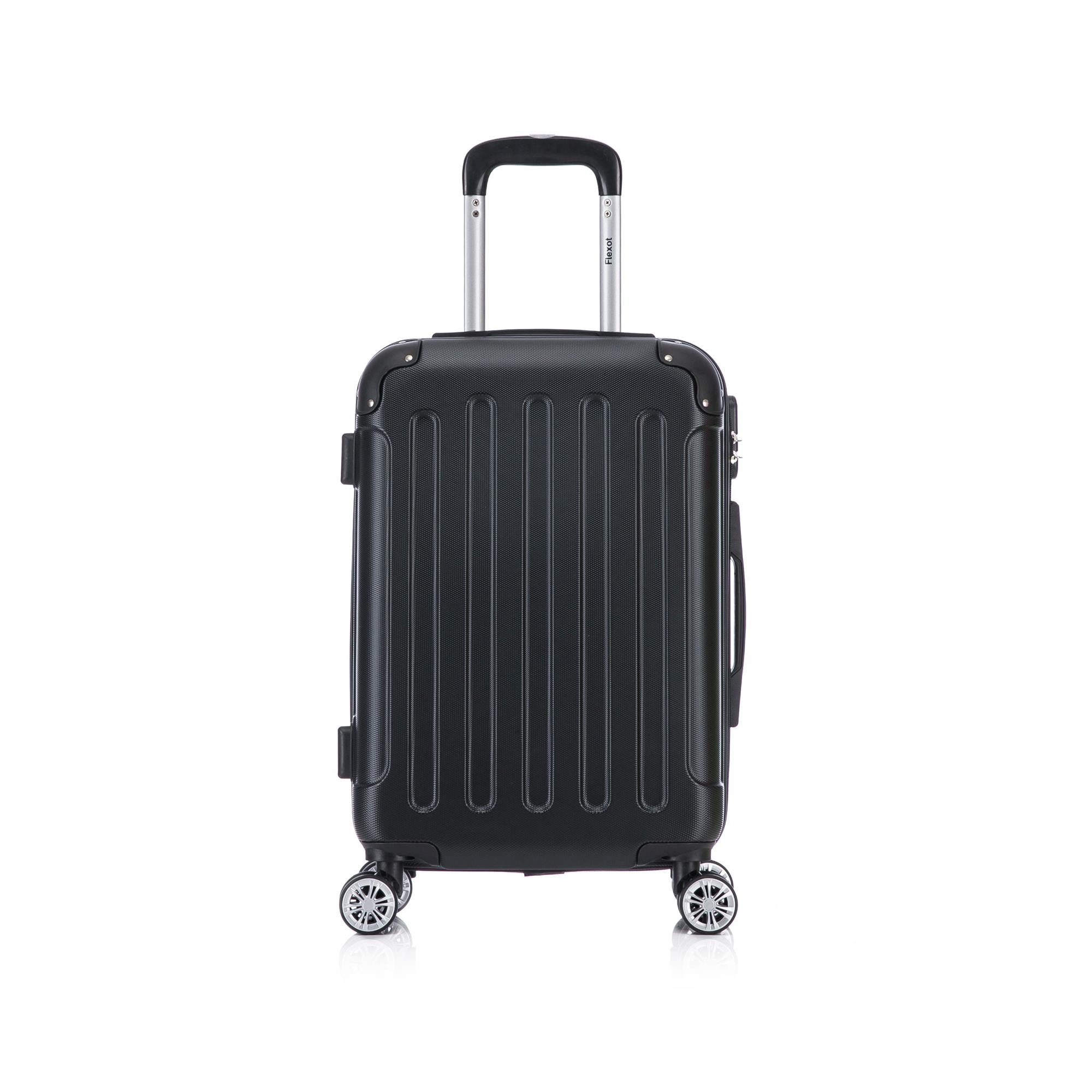 Flexot Hartschalen-Trolley F-2045 Kofferset, 360° Rollen, robuster Reisekoffer, Bordcase, 4 Rollen, Robuster und moderner Koffer mit vier 360° Rollen und Zahlenschloss