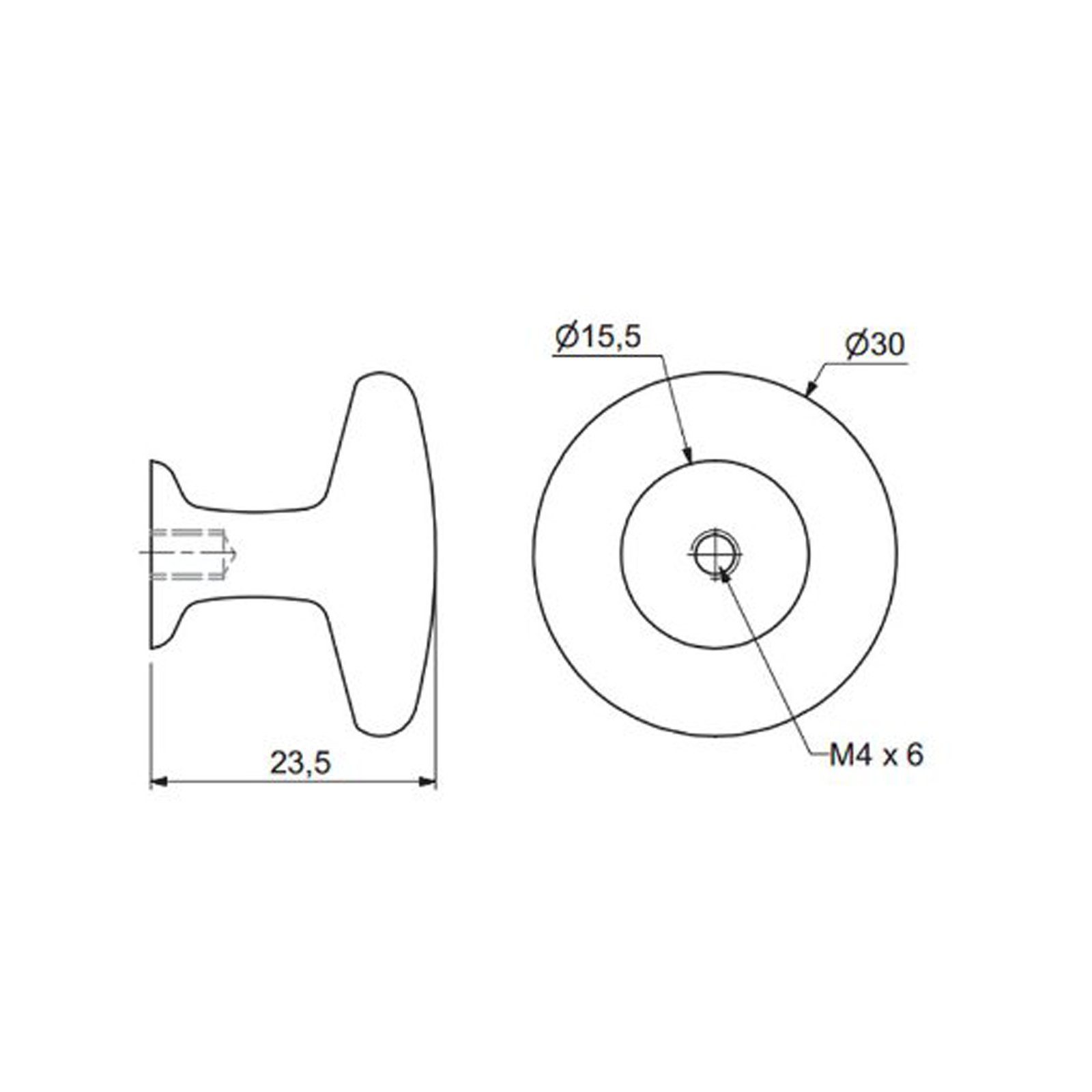 SO-TECH® Möbelknopf K-02 Ø 30 mm Knopfgriff