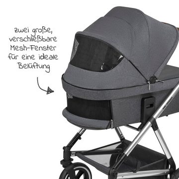ABC Design Kombi-Kinderwagen Vicon 4 Air - Asphalt, 2in1 Kinderwagen Buggy mit Lufträdern, Babywanne & Sportsitz