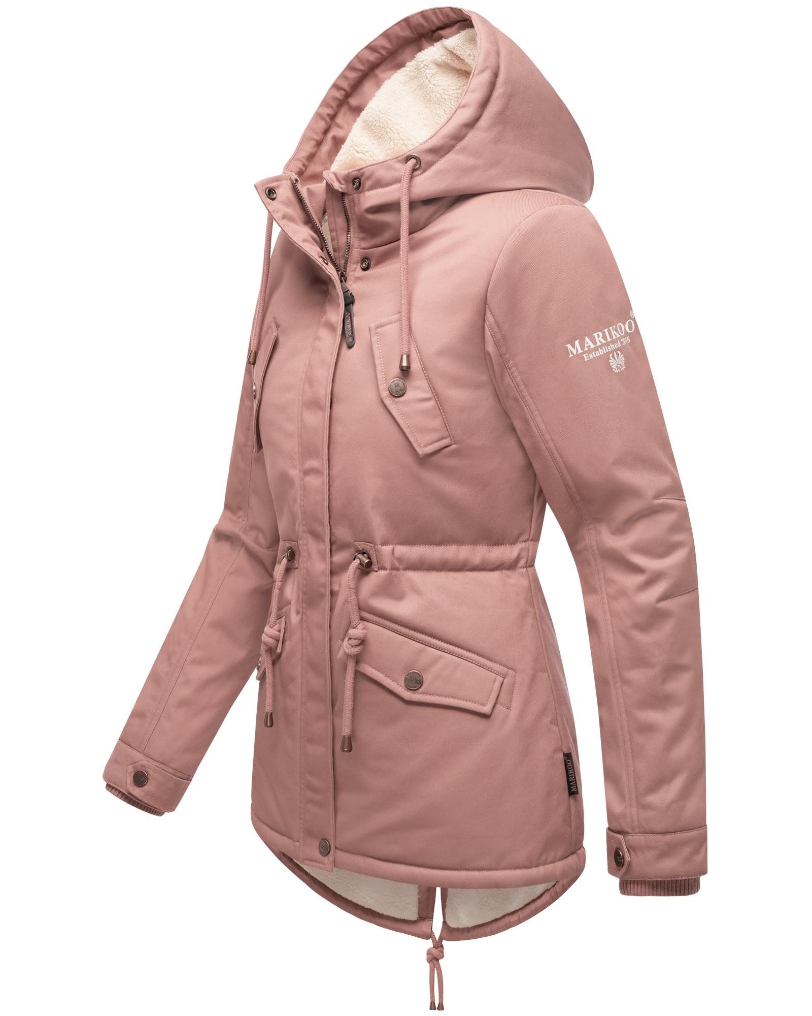 Marikoo Winterjacke Manolya stylischer Kurzmantel mit weichem Teddyfell-Futter