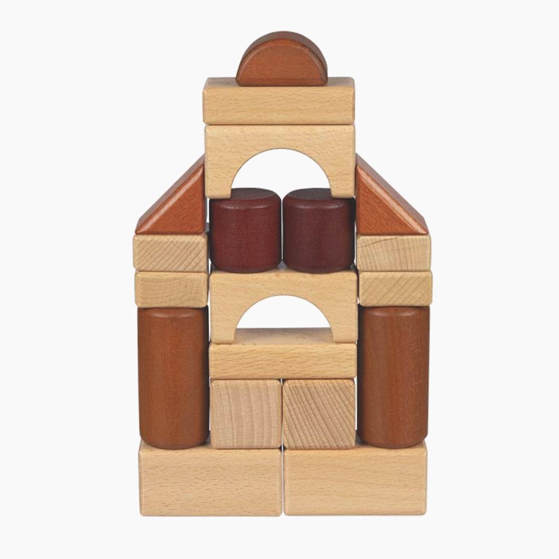 goki Bausteine im Holzkasten Holzbaukasten, (packung, 46 St., spar set), 46 Bausteine auch für Anfänger