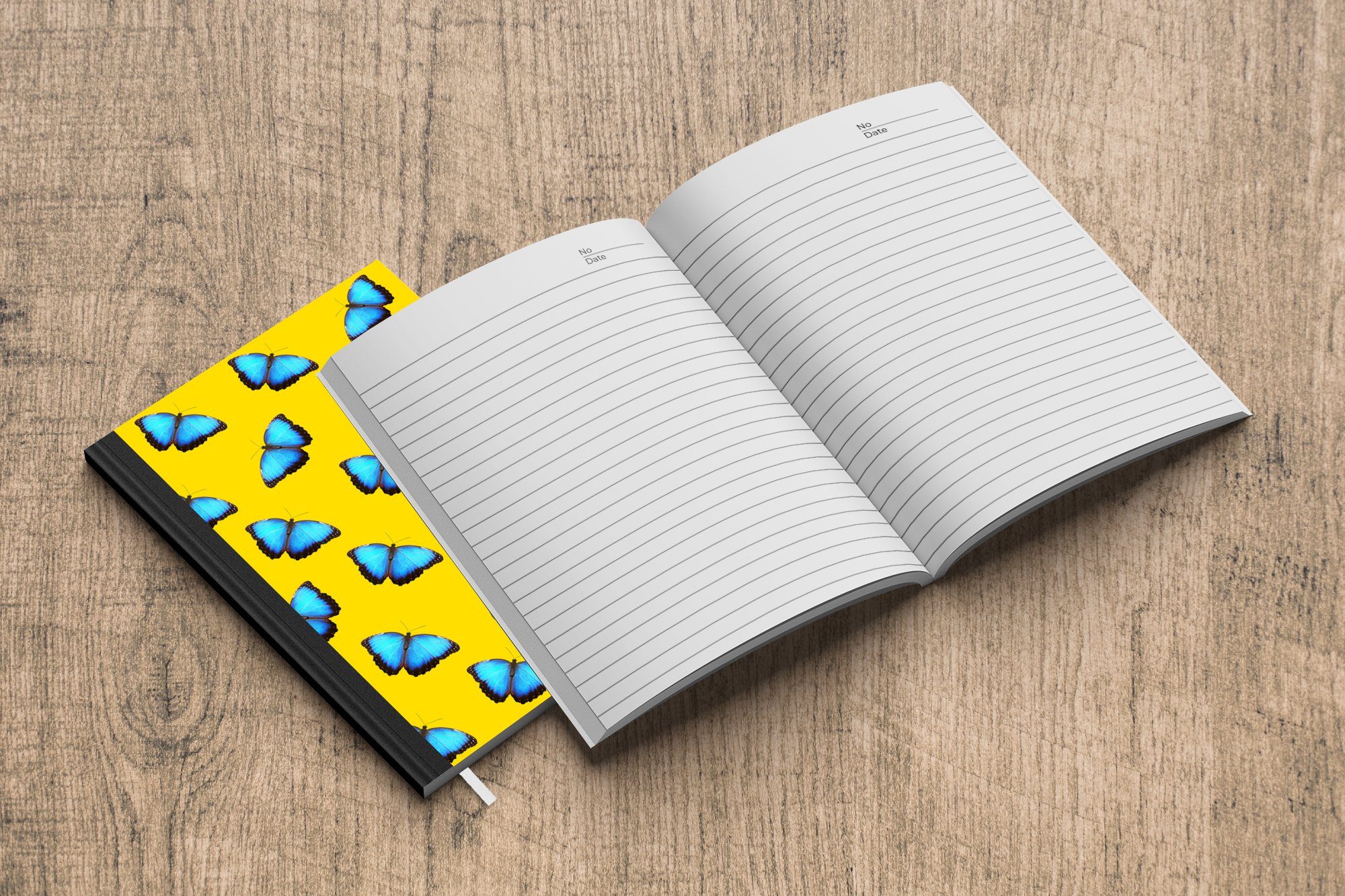 MuchoWow Notizbuch Schmetterlinge - Haushaltsbuch Tagebuch, 98 Muster, Blau Notizheft, Seiten, Merkzettel, - A5, Journal