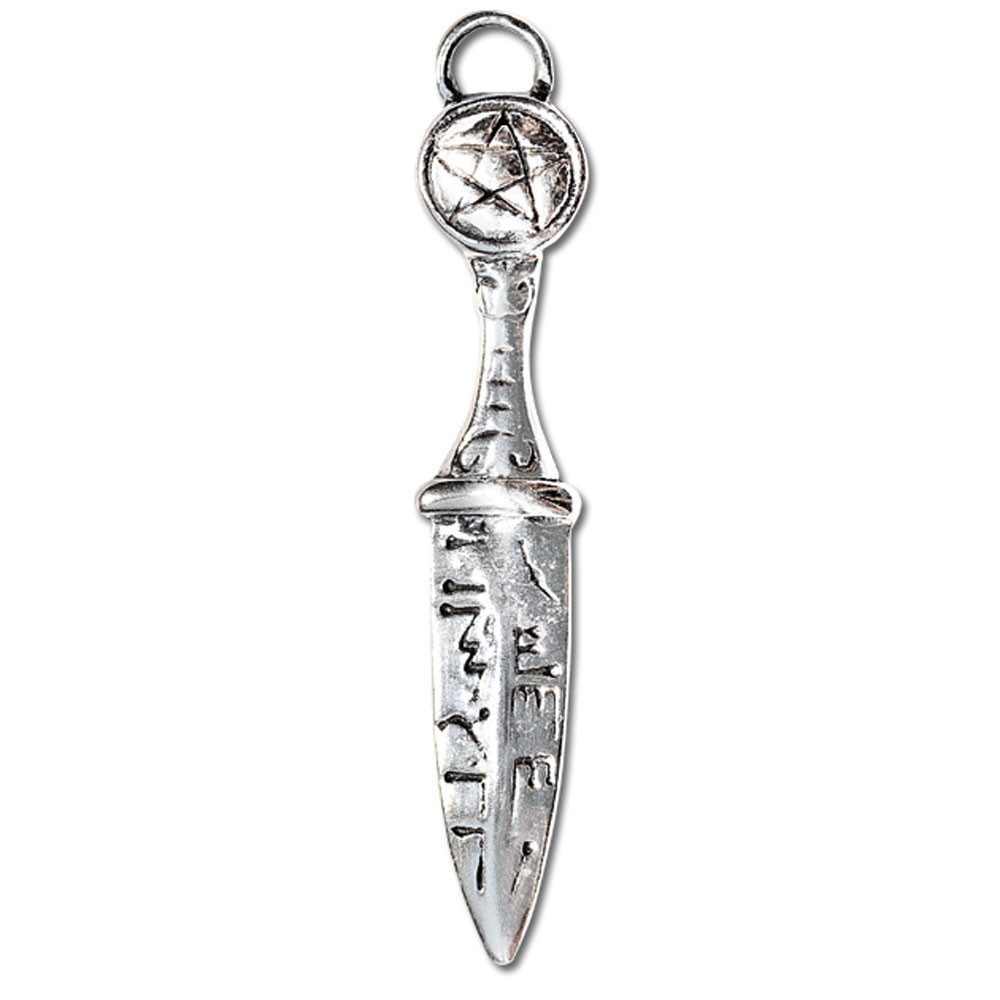 Kettenanhänger Athame Schmuck Anhänger versilbert mit Kette Satinbeutel 6x40 mm