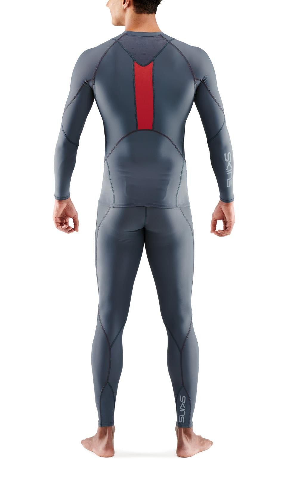 Skins Langarmshirt Funktionsunterwäsche 3-Series (enganliegend) charcoalgrau Herren