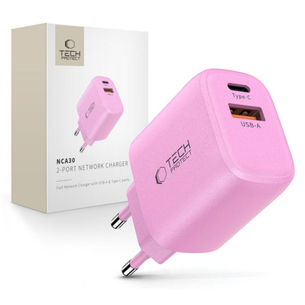 TECH PROTECT Tech Protect NCA30 PD 30 W QC3.0USB-A USB-C WandLadegerät Smartphone-Ladegerät