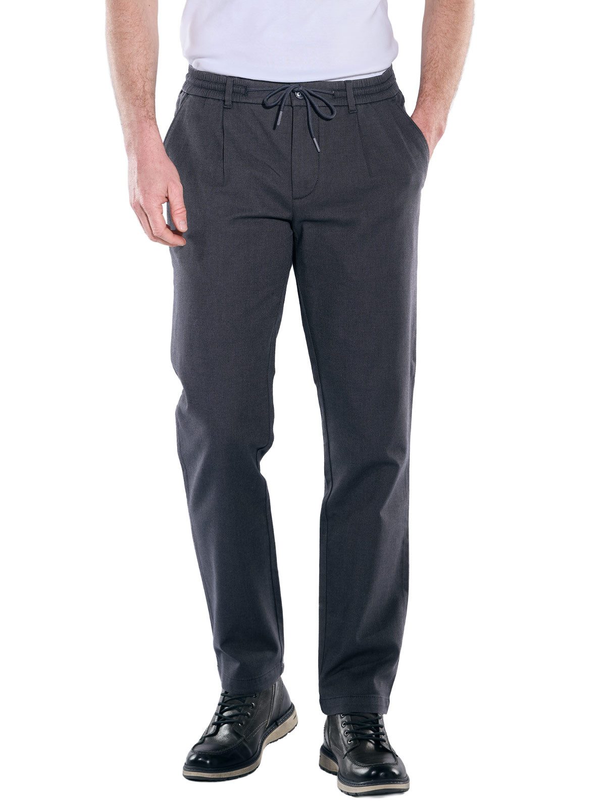 Chinohose Herren Chino straight, Marineblau