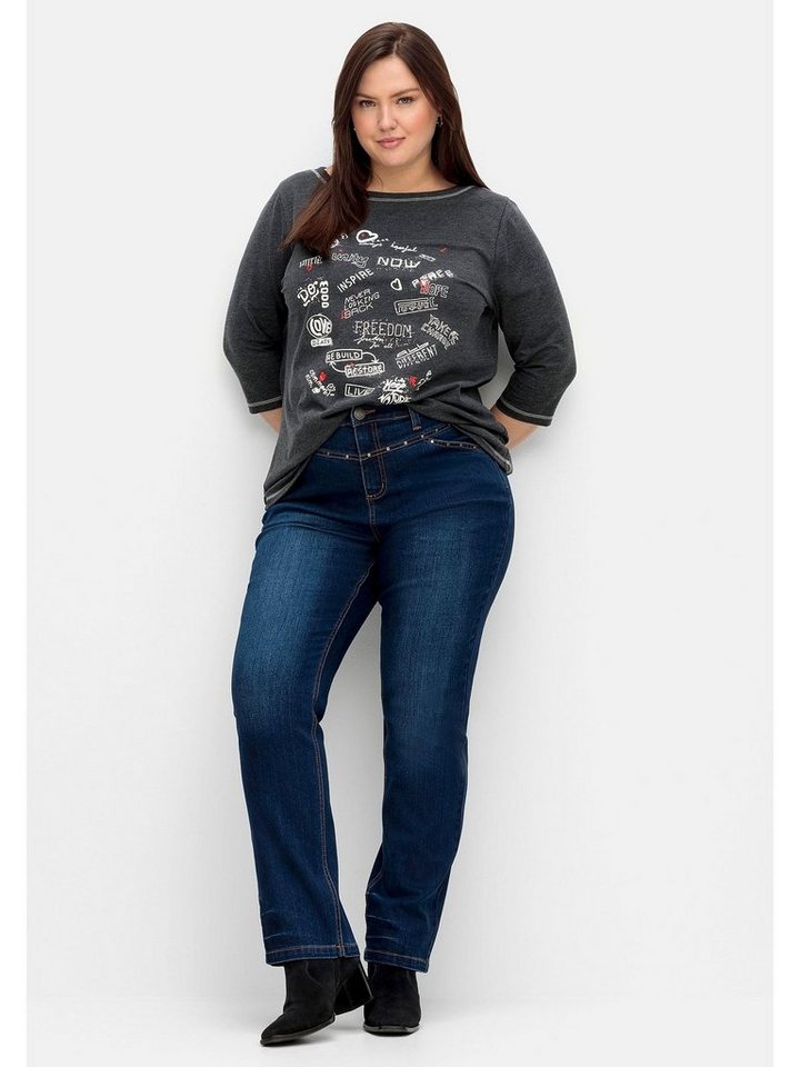 Sheego Stretch-Jeans Große Größen mit Nieten an Bund und Taschen