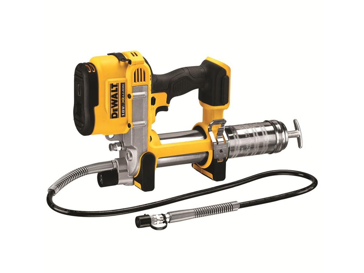DeWalt Akku-Fettpresse 18 V (Basisv), 400 ml, (Basisversion), ohne Akku und Ladegerät,690 bar, 1m Schlauch, inkl. Transportkoffer