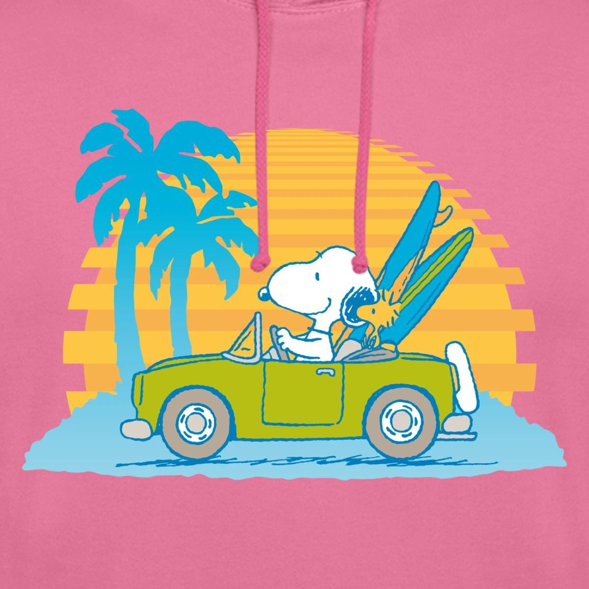 Spreadshirt Hoodie Peanuts Snoopy Cabrio Urlaub Am Strand Unisex Hoodie (1-tlg)