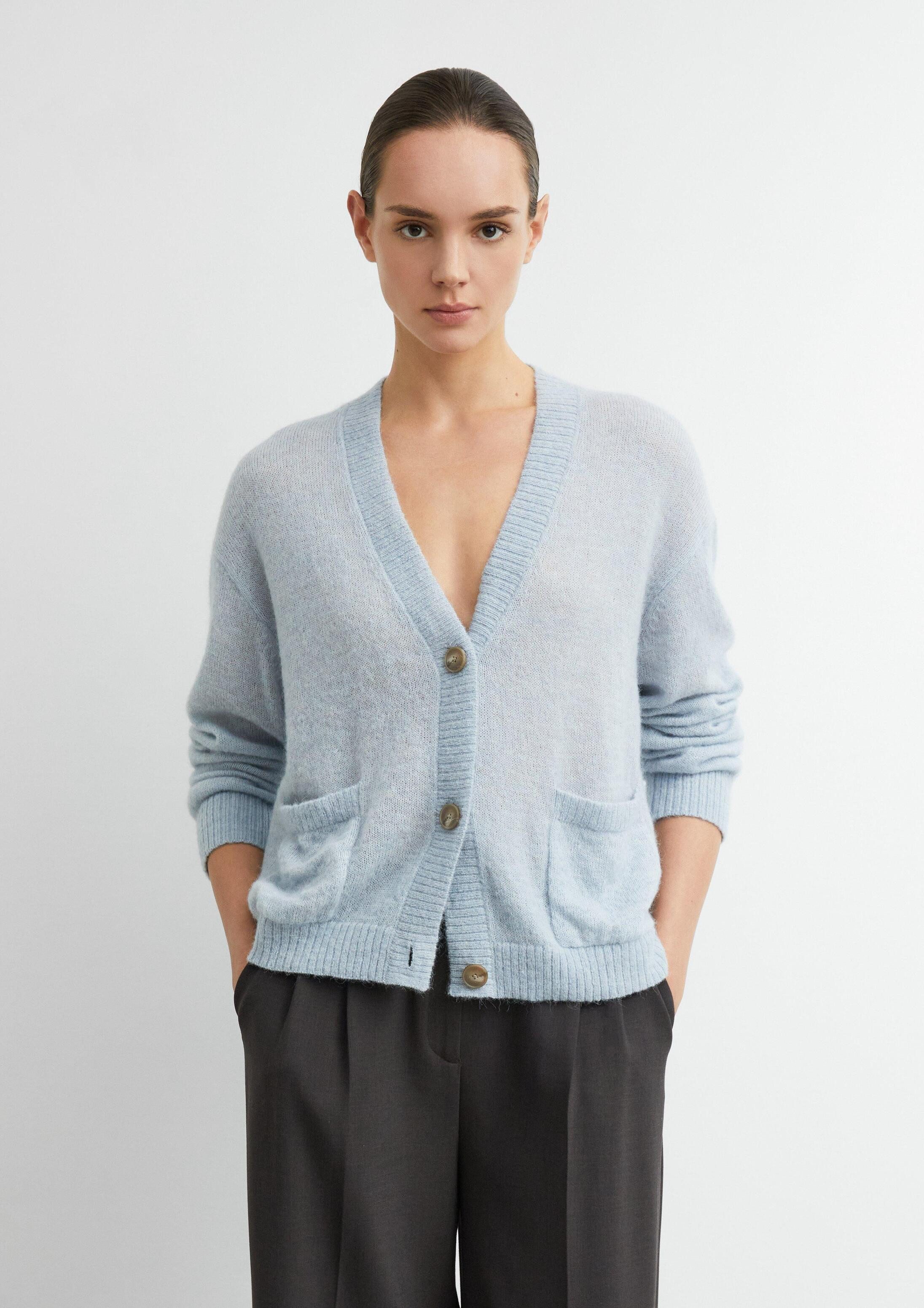 comma Cardigan Strickjacke Oversize Cardigan aus Alpakamix