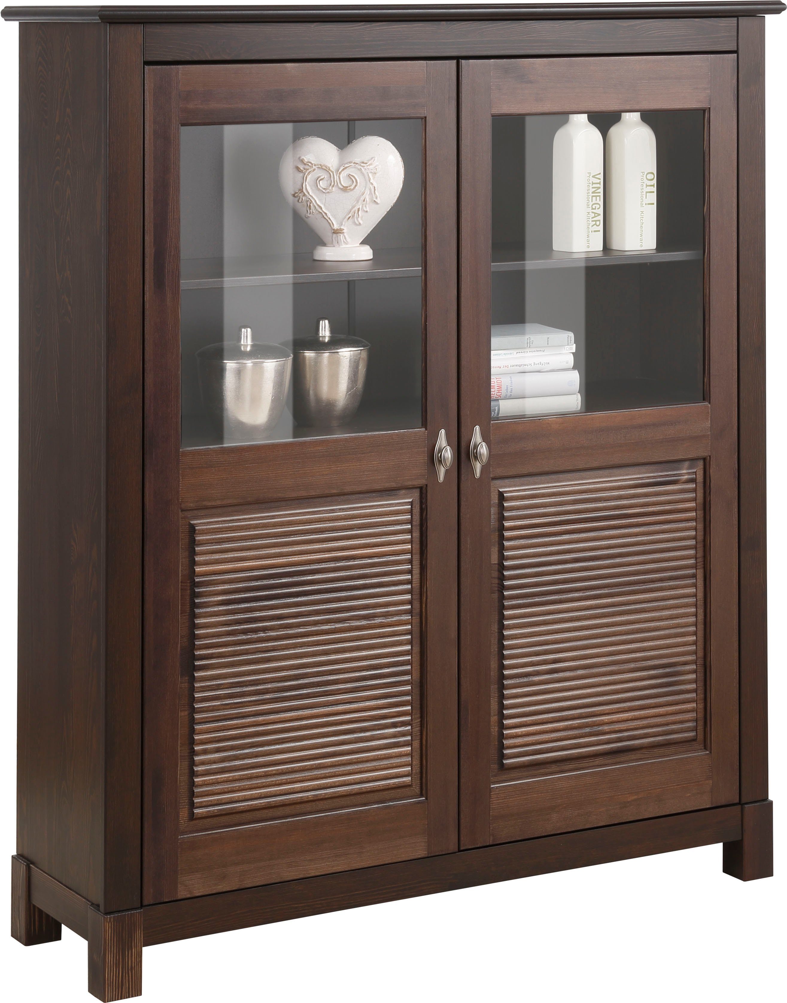 Home affaire Highboard Rauna, Vitrine, Breite 111,6 cm, aus massiver Kiefer günstig online kaufen
