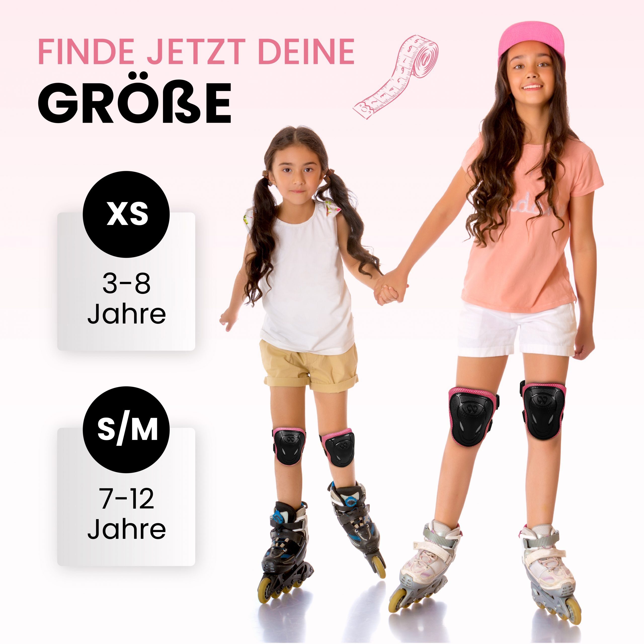 99FLIPS Protektoren-Set Inliner Schoner Kinder Protektoren Schützer Set mit Knieschoner (Skateboard Schutzausrüstung Geschenke für Kinder, 6-tlg., Knieschützer  – Bild 5 von 5