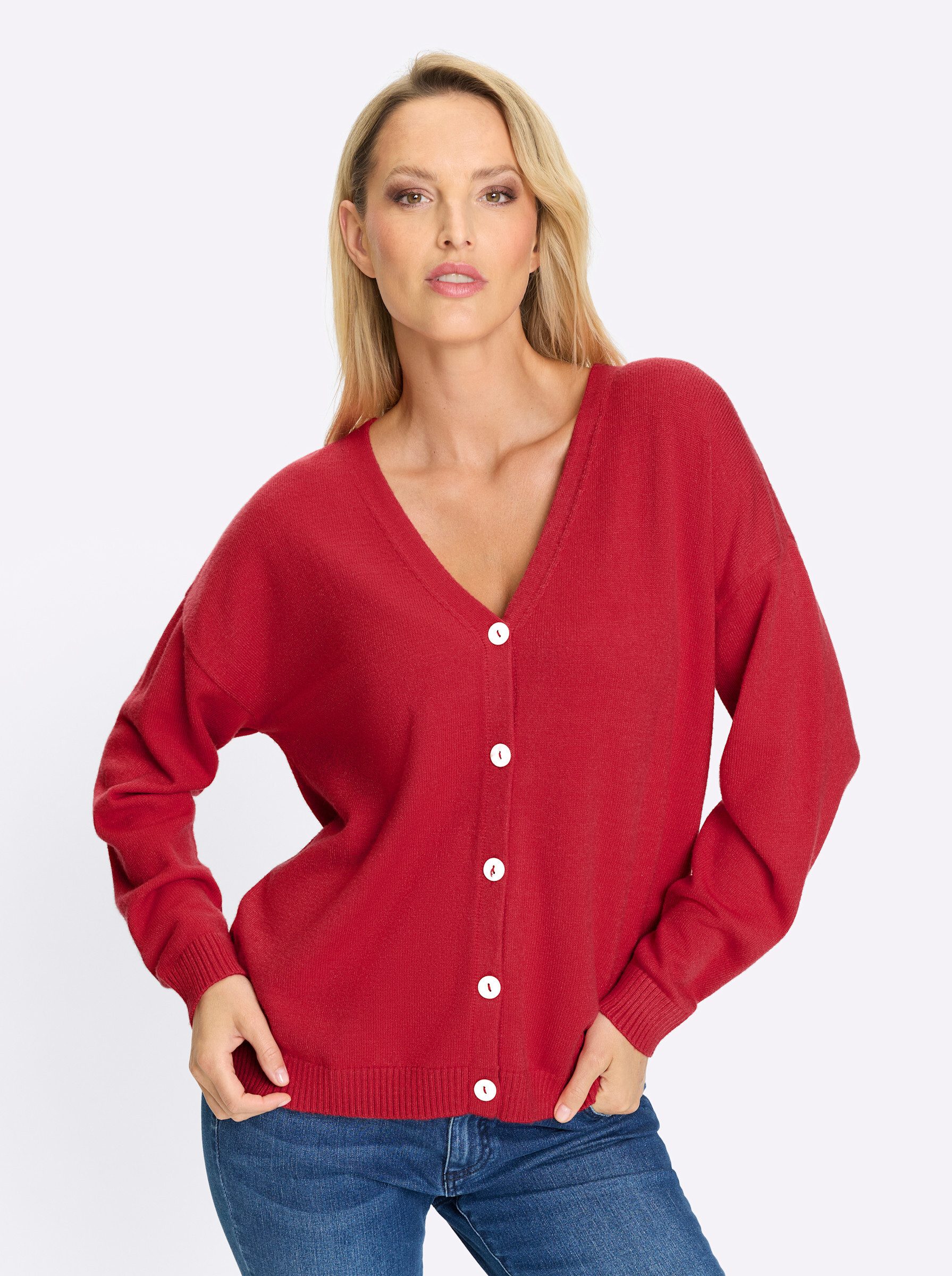 heine Strickjacke Strickjacke Langarm Feinstrick