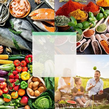 Dimono Gemüsebeutel Silikonbeutel Wiederverwendbare Zip-Beutel, (Launch Bag, 3-tlg), Lebensmittel- und Gefrierbeutel