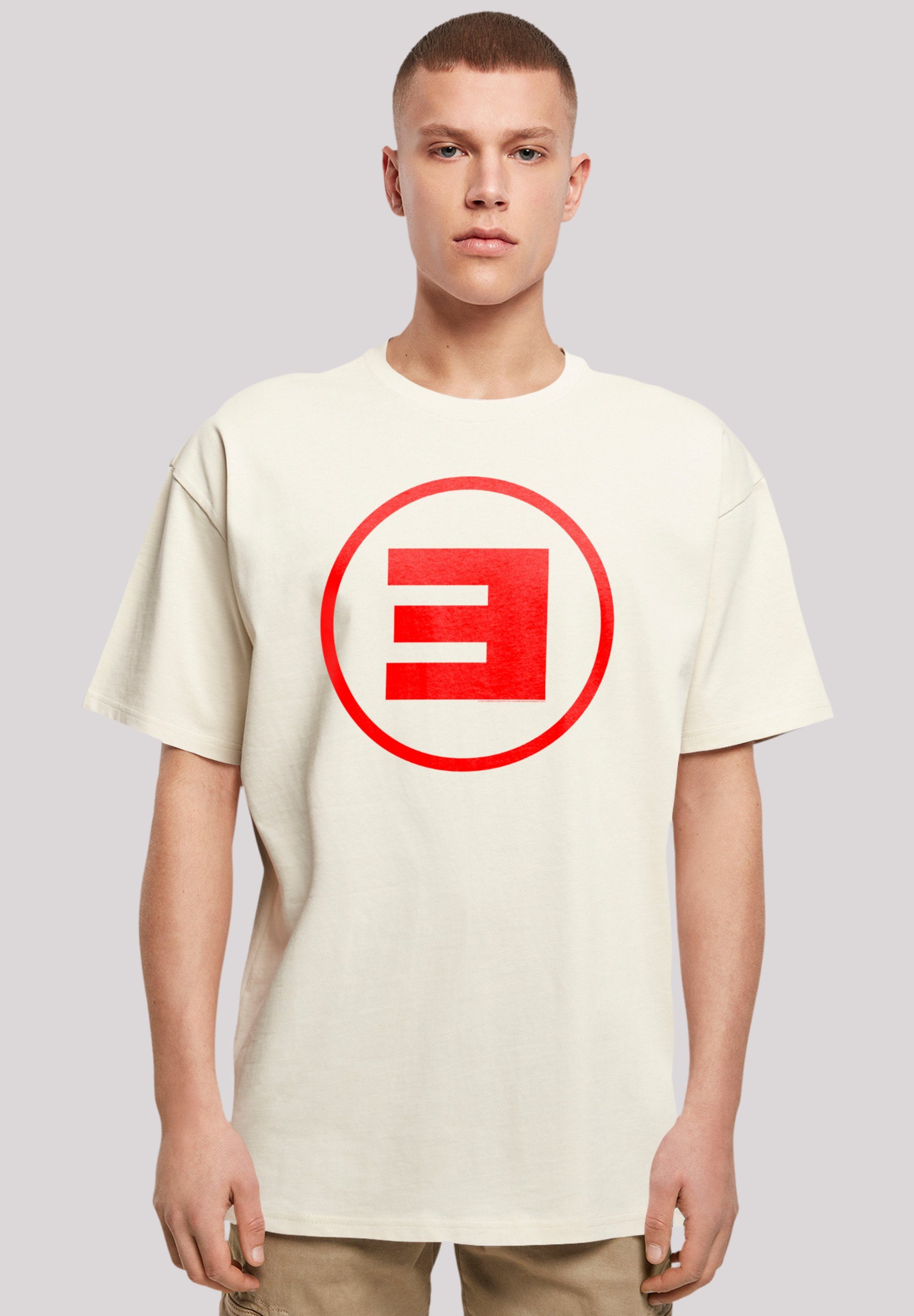 F4NT4STIC T-Shirt Eminem Circle E Rap Hip Hop Music Premium Qualität, Musik,  By Rock Off, Weite Passform und überschnittene Schultern