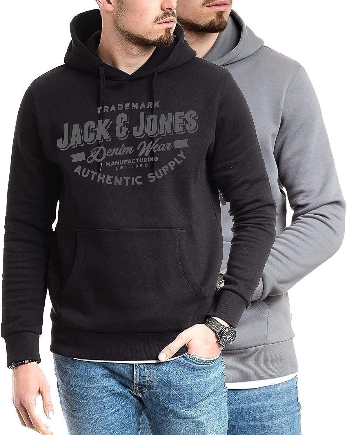 Jack & Jones Kapuzensweatshirt (Spar Set, 2er Pack) Doppelpack Hoodie mit Printdruck Doppelpack Mix 9