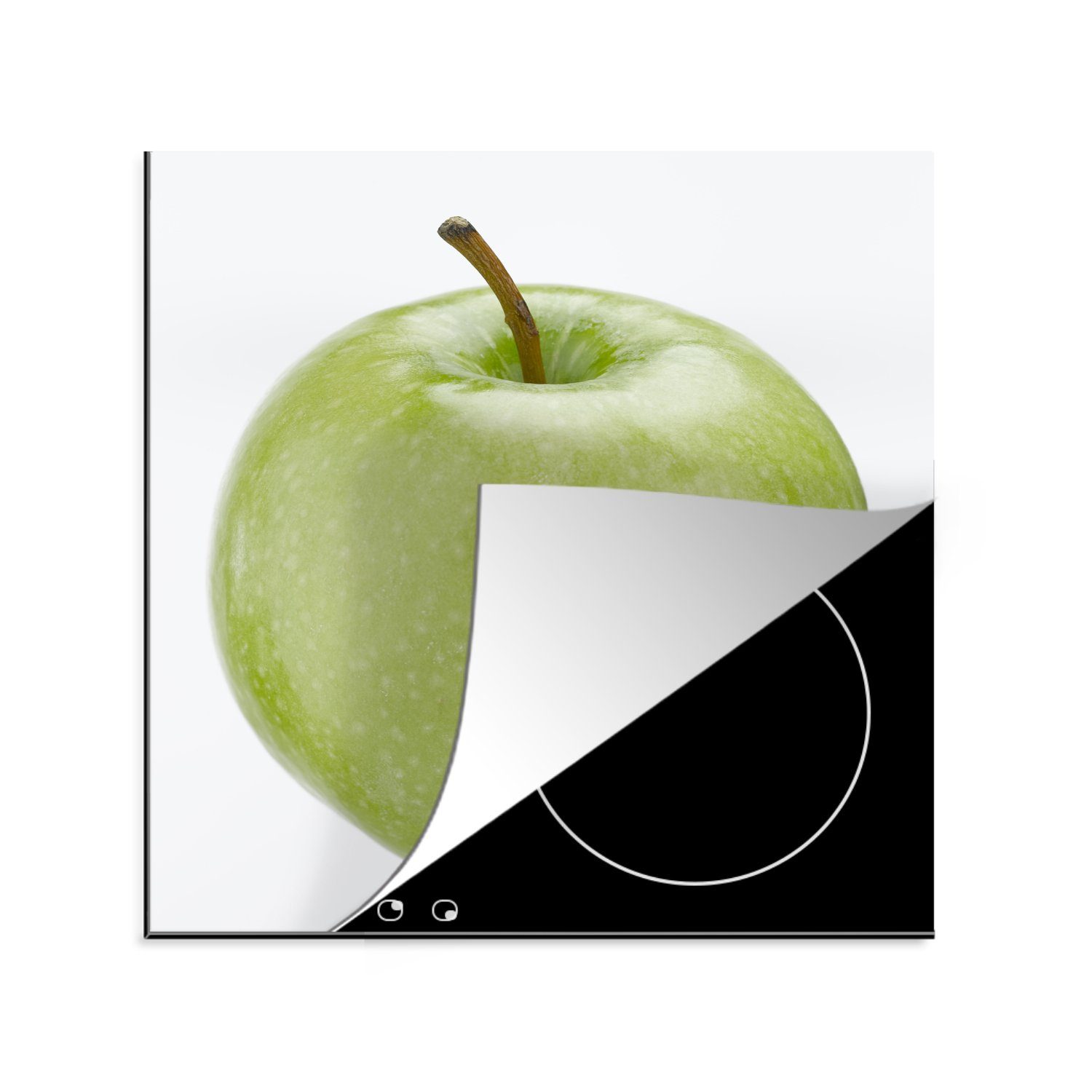 MuchoWow Herdblende-/Abdeckplatte Apfel - Grün - Obst, Vinyl, (1 tlg), 78x78 cm, Ceranfeldabdeckung, Arbeitsplatte für küche
