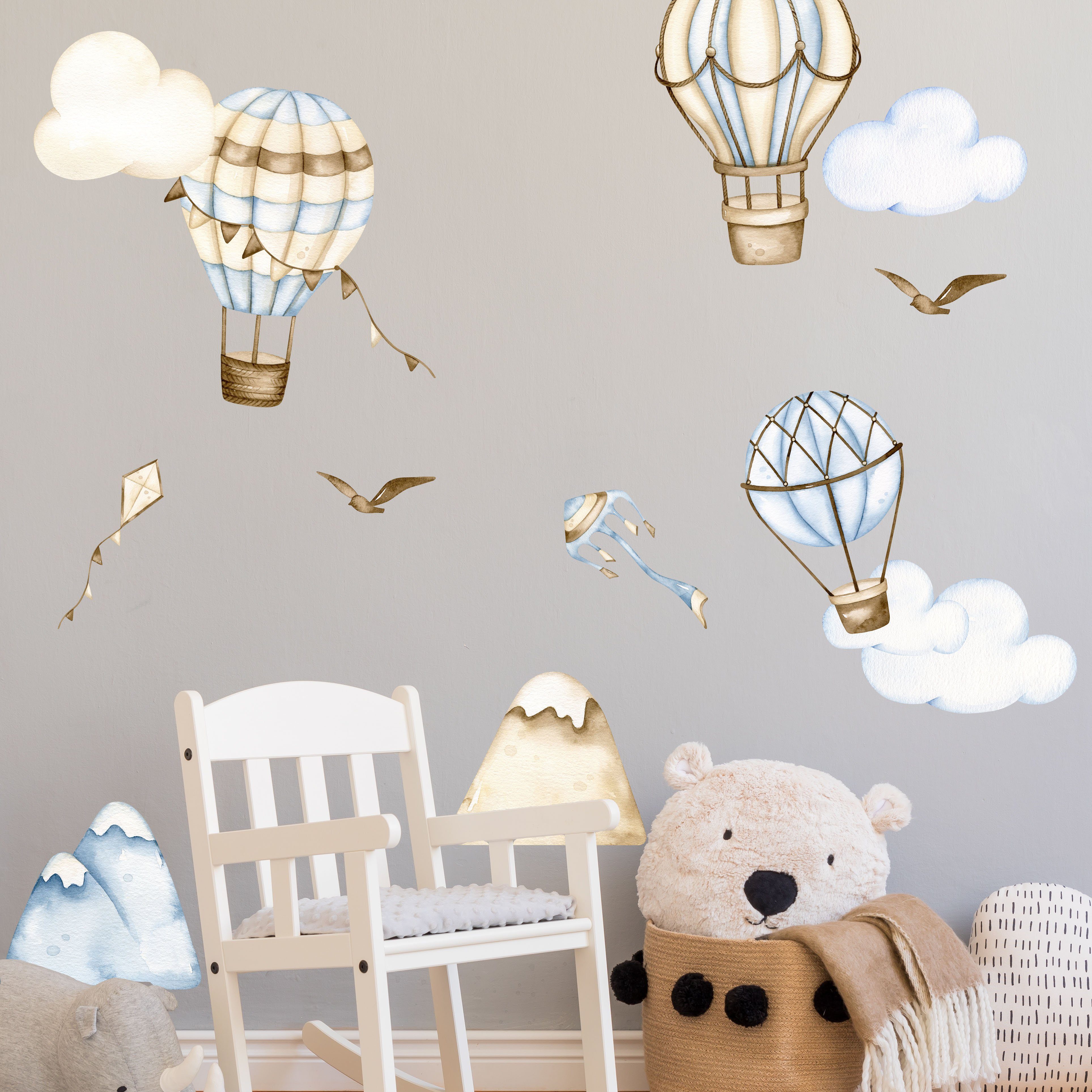 WANDKIND Wandtattoo Heißluftballon Retro V334 (Ballons), Selbstklebend